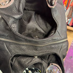 Leather Chain detail Pebbled Leather Hobo Shoulder Bag