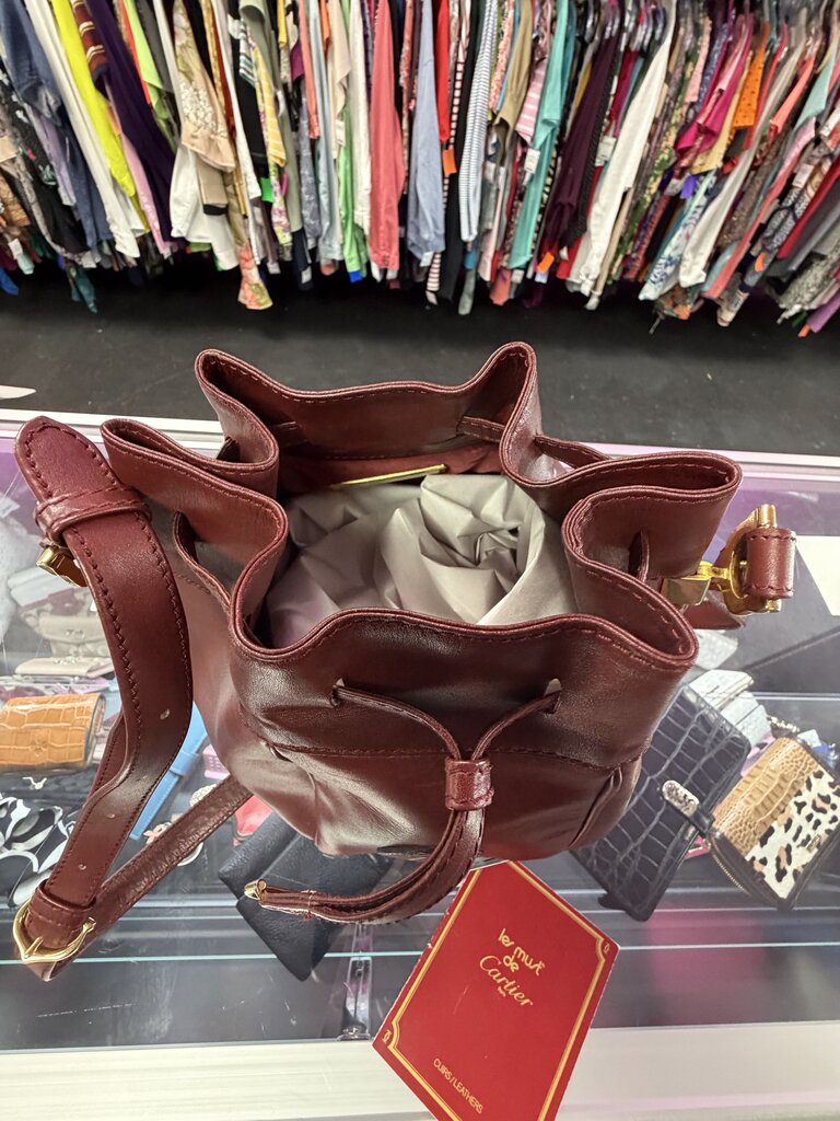 Cartier Must De Cartier Leather Bucket Shoulder Bag