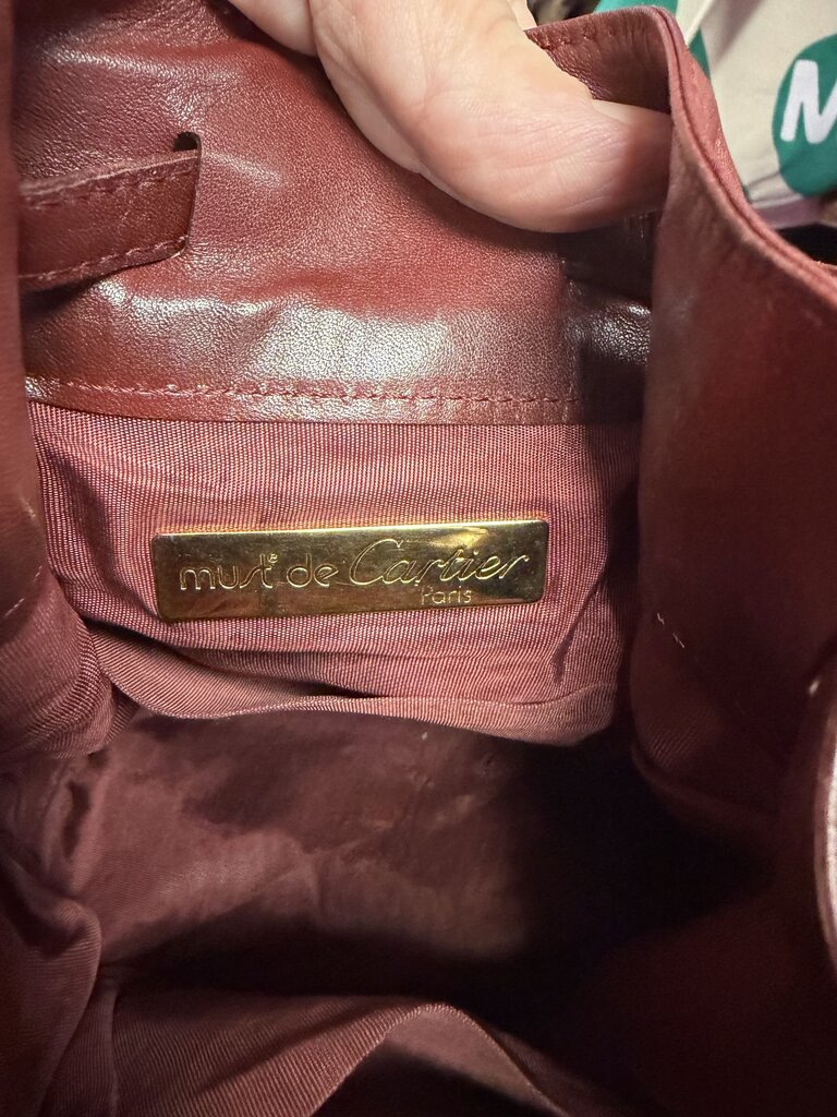 Cartier Must De Cartier Leather Bucket Shoulder Bag