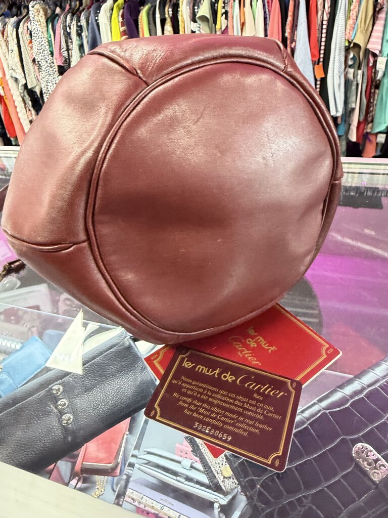 Cartier Must De Cartier Leather Bucket Shoulder Bag