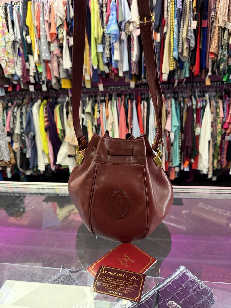 Cartier Must De Cartier Leather Bucket Shoulder Bag