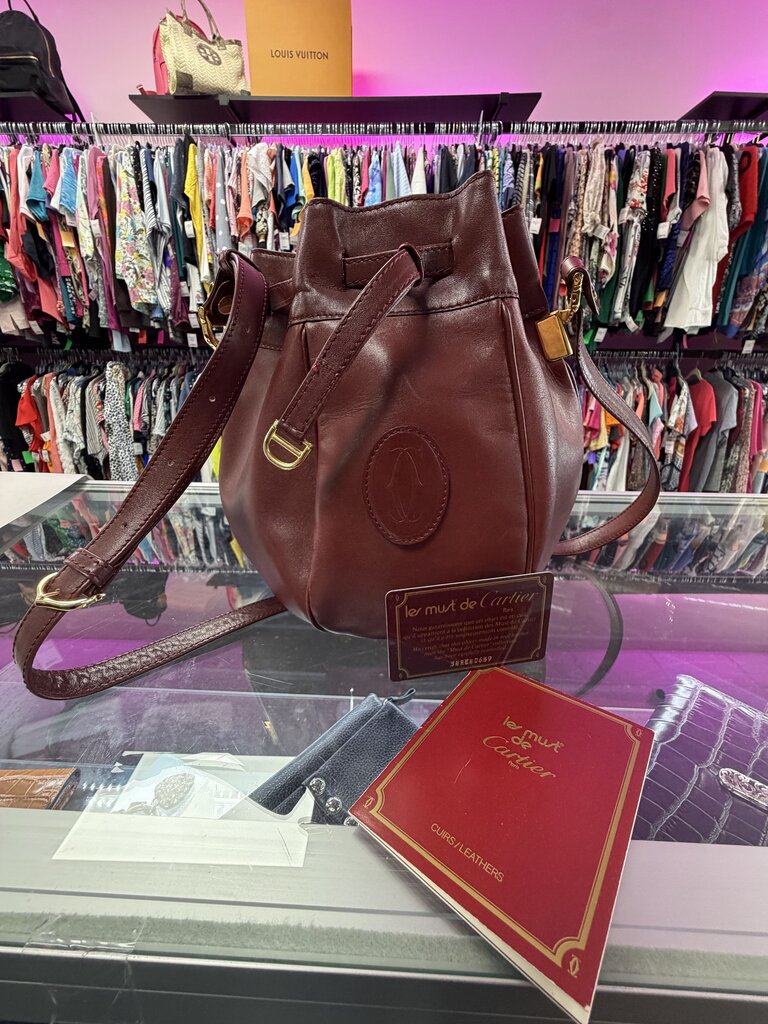 Cartier Must De Cartier Leather Bucket Shoulder Bag