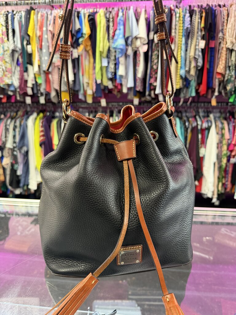 Dooney & Bourke Amiee Drawstring Bucket Bag Pebbled Grain Leather