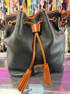 Dooney & Bourke Amiee Drawstring Bucket Bag Pebbled Grain Leather