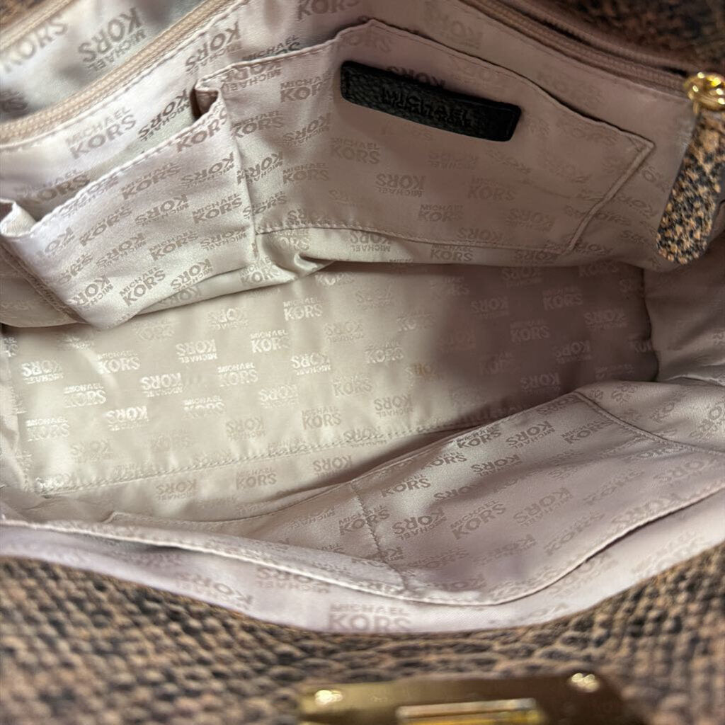 Michael Kors Astrid Satchel Reptile Print Handbag