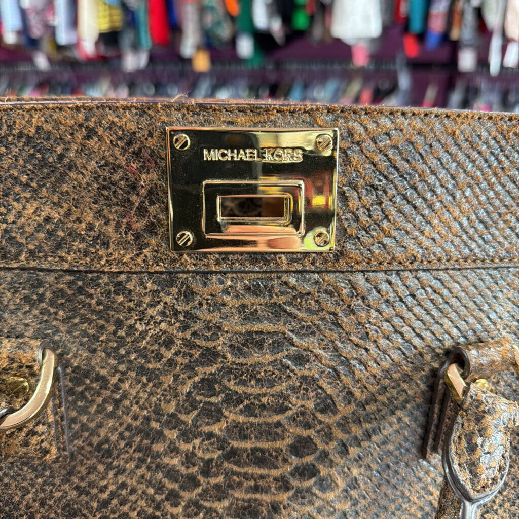 Michael Kors Astrid Satchel Reptile Print Handbag