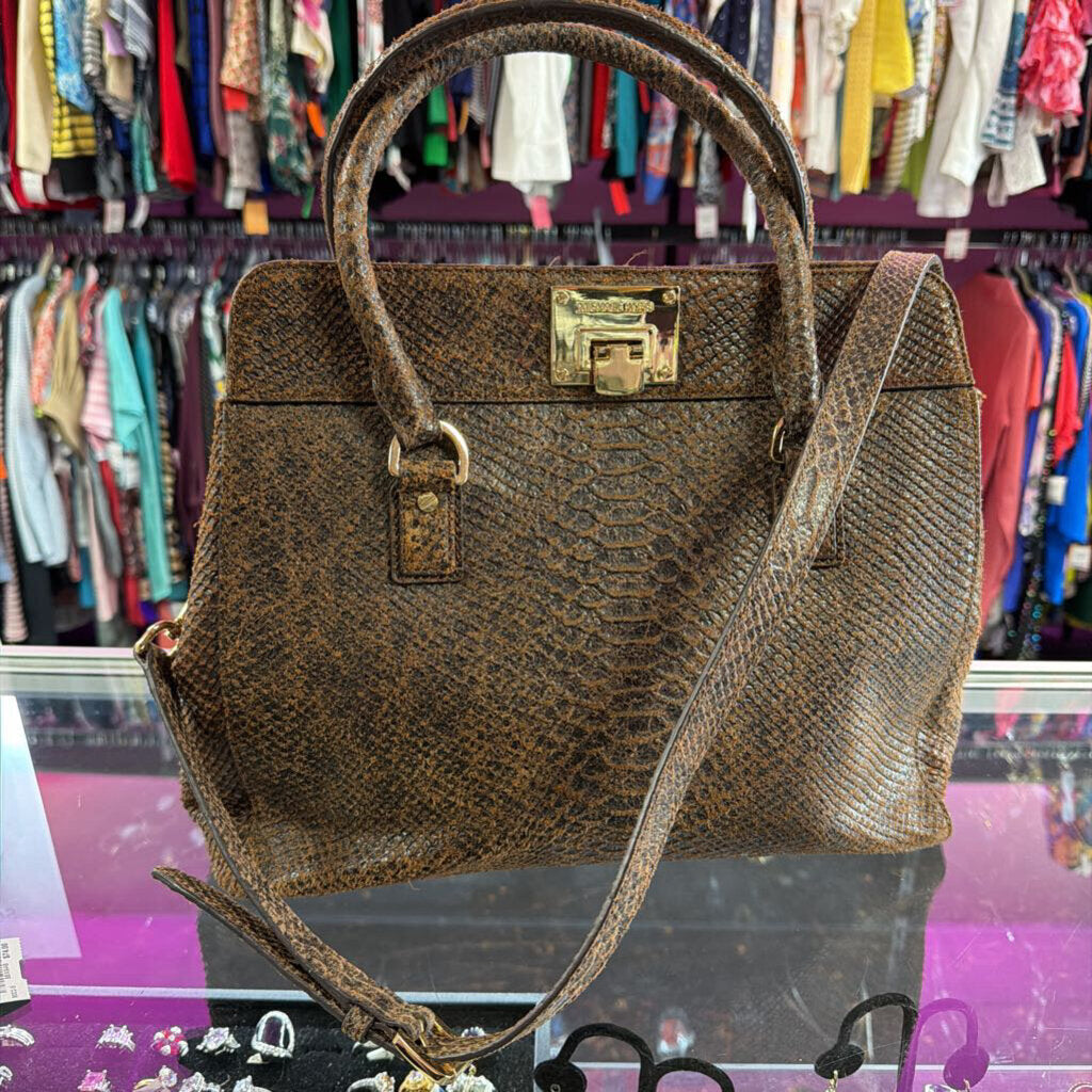 Michael Kors Astrid Satchel Reptile Print Handbag