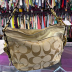 Coach Zoe Shoulder Bag Gold Metallic