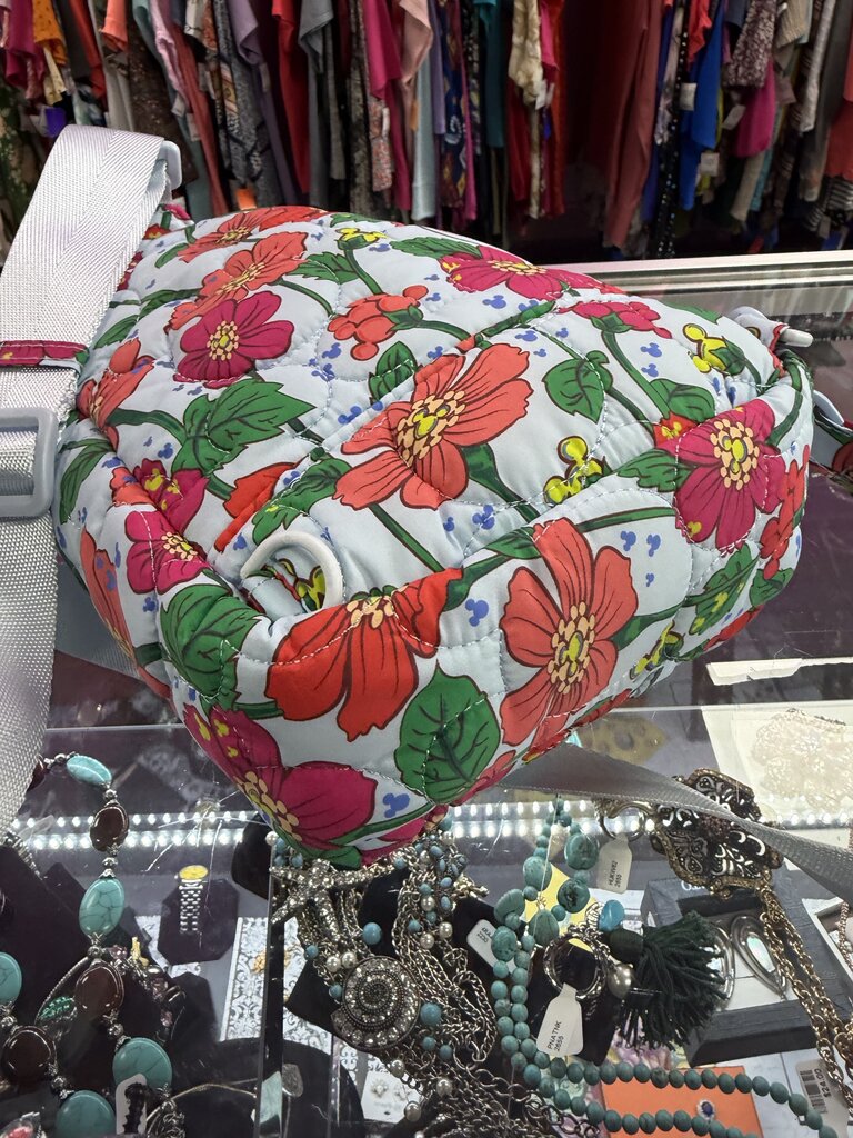 Vera Bradley X Disney Lorman Adjustable Sling Backpack Mickey Meadow Pattern Feather Weight