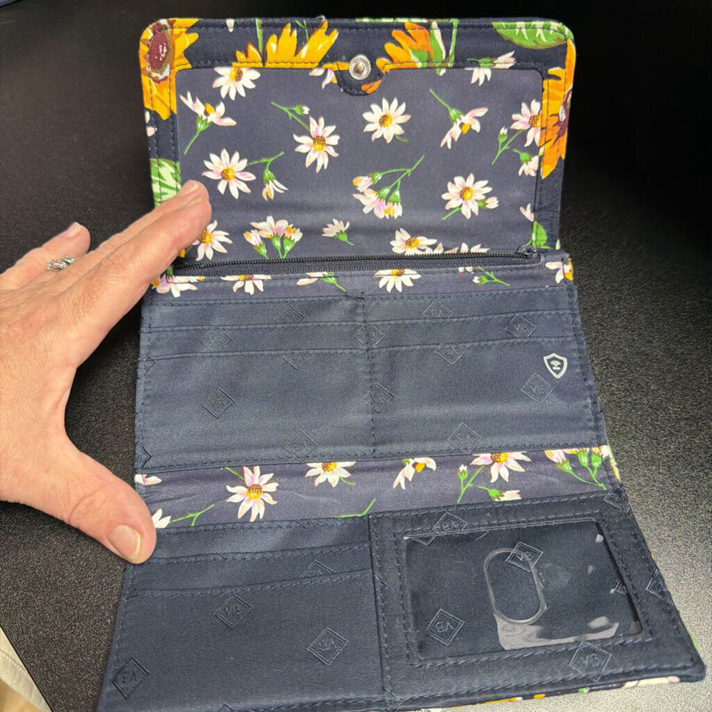 Vera Bradley Quilted RFID Wallet in Vibrant Sunflower Pattern