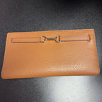 Michael Kors Carson Large pebbled Leather Wallet Buckle Detail