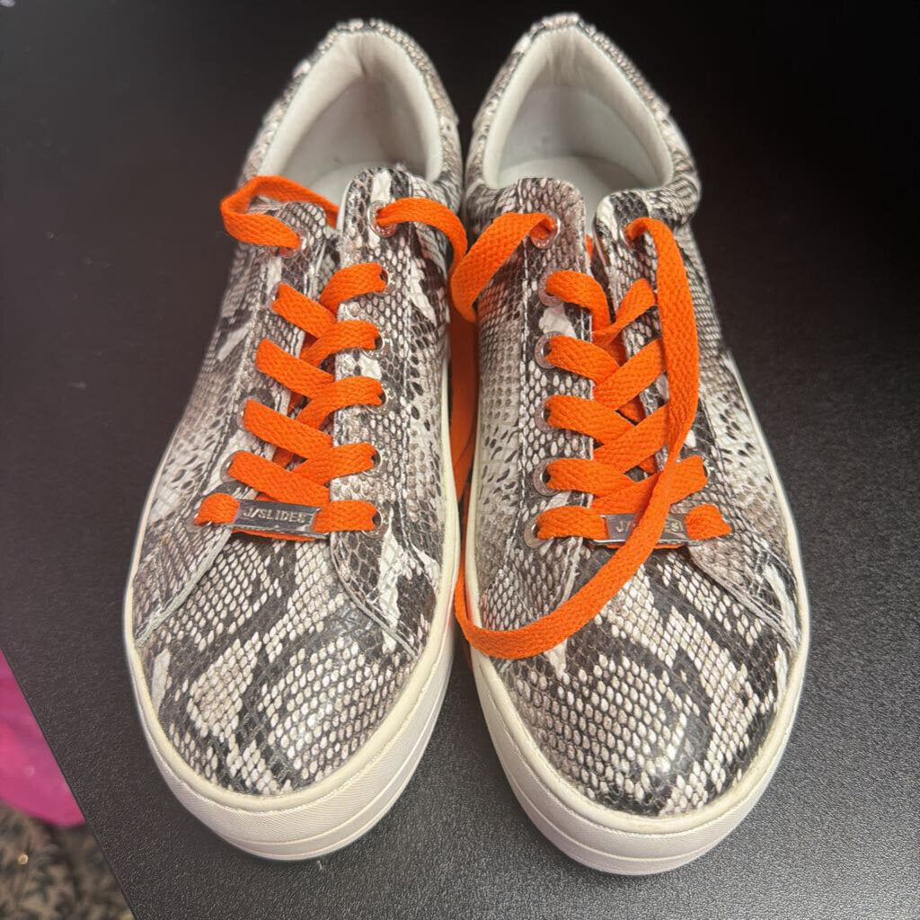 7 J/Slides Hippie Platform Reptile Print lace Up Sneakers