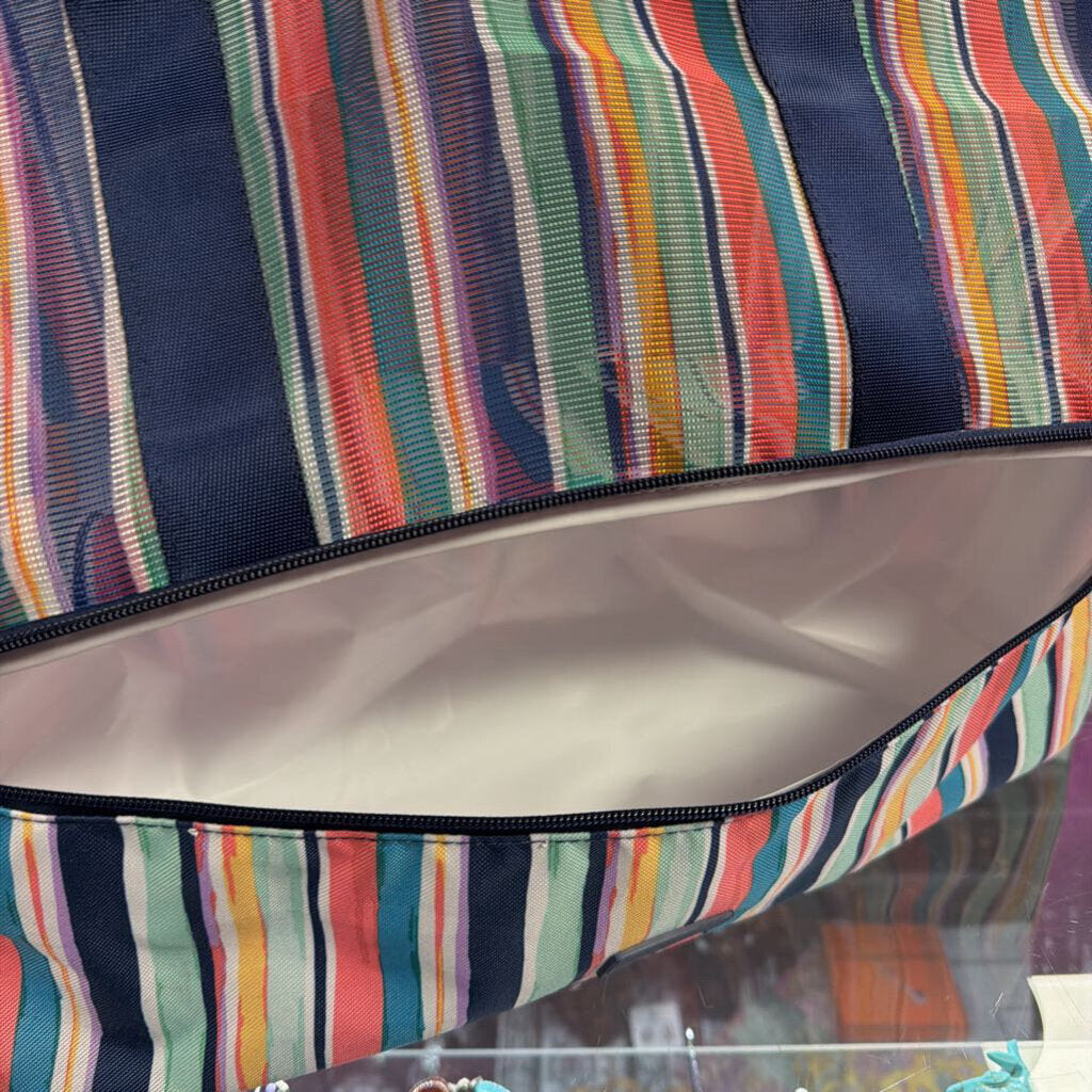 Vera Bradley Cabana Striped Mesh Dual Compartment Large Tote