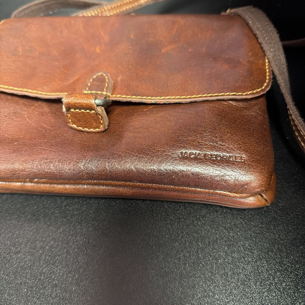 Jack George Backpack Voyager Convertible Brown Buffalo Leather