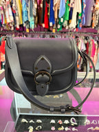 Coach Beat Saddle Crossbody Midnight Navy Glovetanned Leather C3738