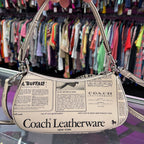 Coach Ashton Shoulder Bag With long Strap In Newspaper Print Refined Pebbled Leather