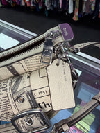 Coach Ashton Shoulder Bag With long Strap In Newspaper Print Refined Pebbled Leather
