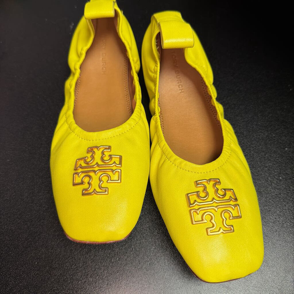 6M Tory Burch Britten Leather Ballet Flat