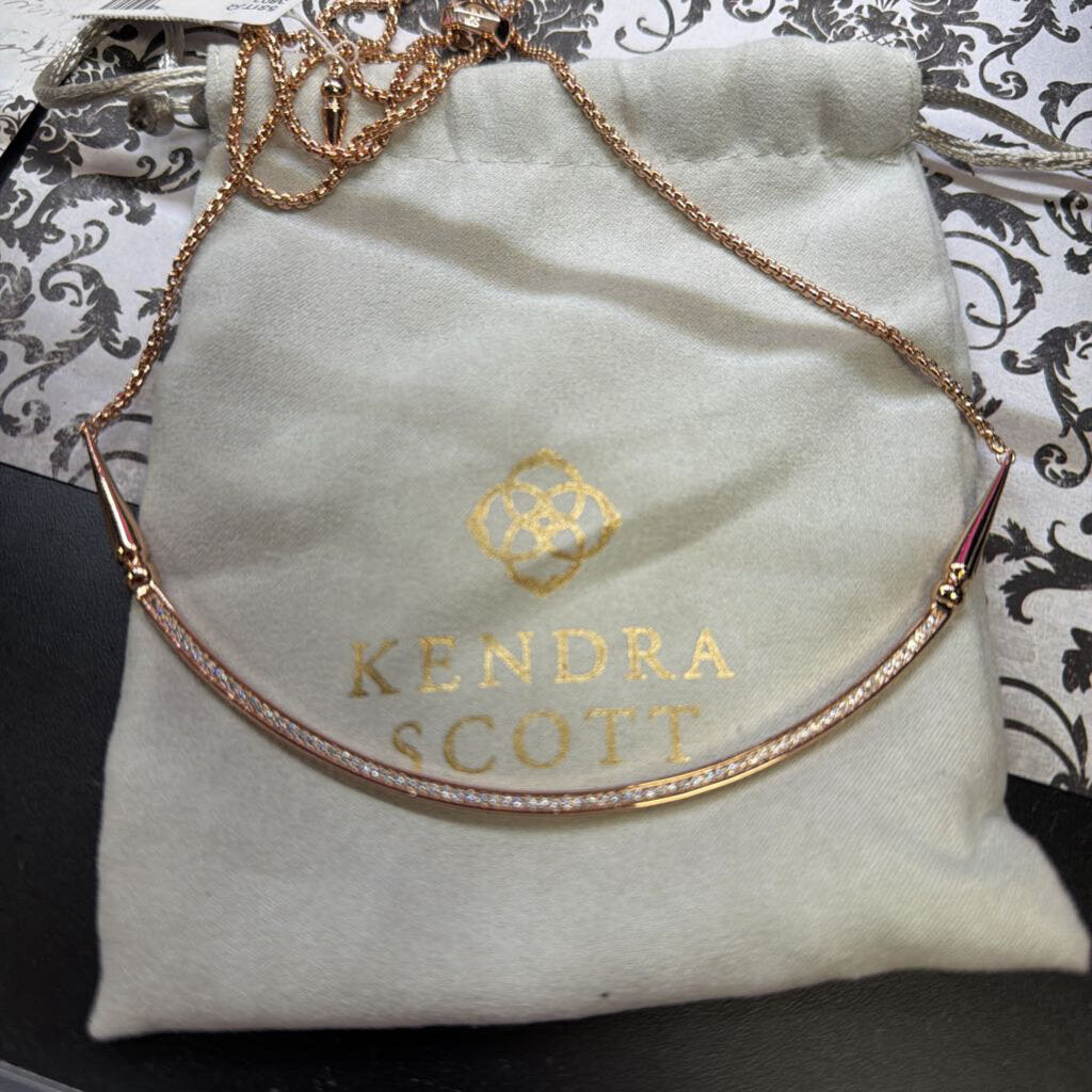 Kendra Scott Scottie Pendant CZ Rose Gold tone Adjustable Choker