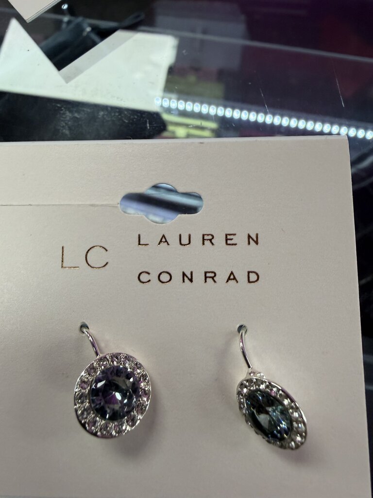 LC Earring Blue silver On card