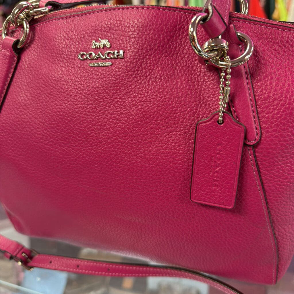 Coach Small Kelsey Satchel Vibrant Magenta Pebbled Leather