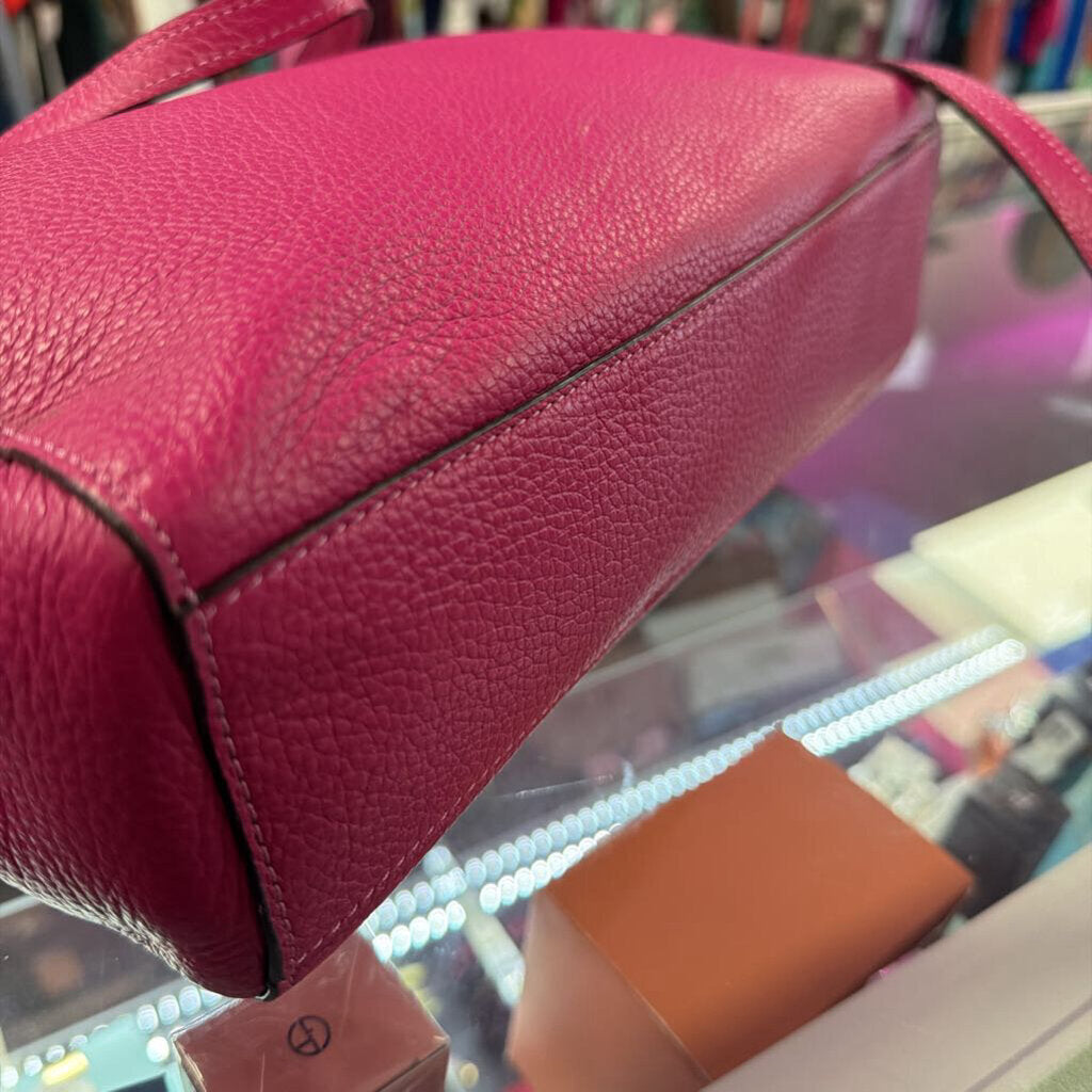 Coach Small Kelsey Satchel Vibrant Magenta Pebbled Leather