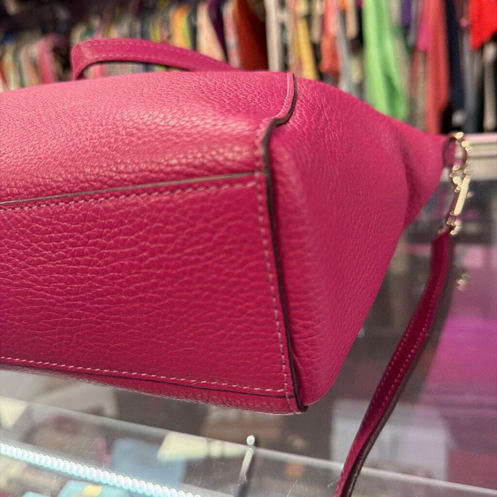 Coach Small Kelsey Satchel Vibrant Magenta Pebbled Leather