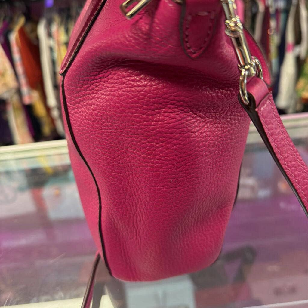 Coach Small Kelsey Satchel Vibrant Magenta Pebbled Leather