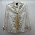 LG LS BF PC Embroidered Linen Tunic Top