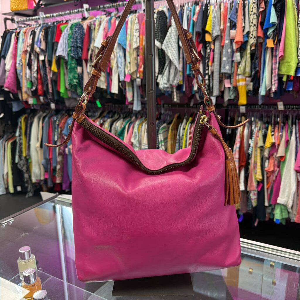 Dooney & Bourke Smooth Leather Large Hobo Buckle Strap