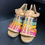 6 Guaraxy Mexican Huarache Platform Sandals Woven Leather