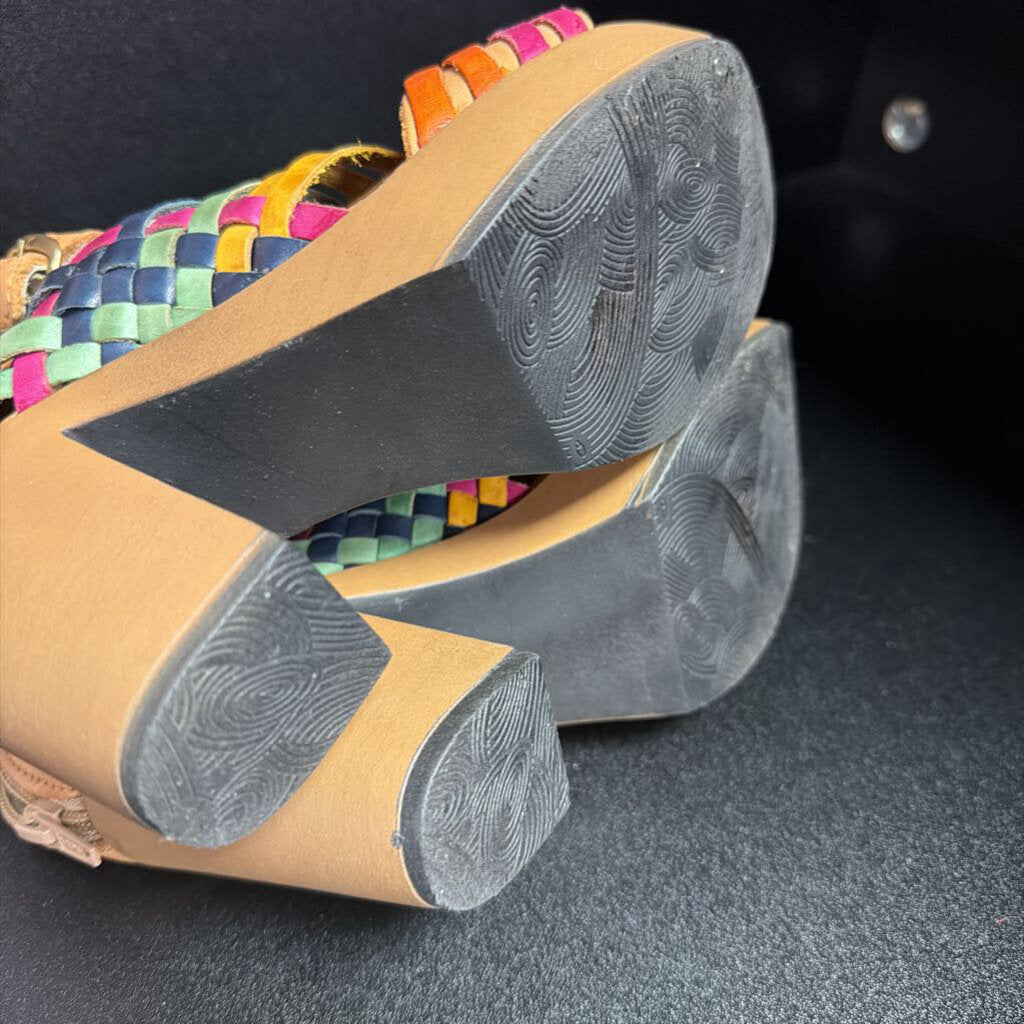6 Guaraxy Mexican Huarache Platform Sandals Woven Leather