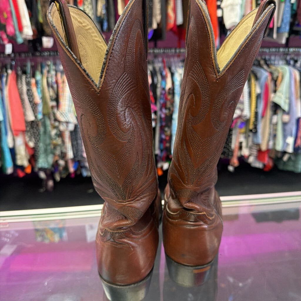 9.5EE Durango Vintage Brown Leather Cowboy Boots