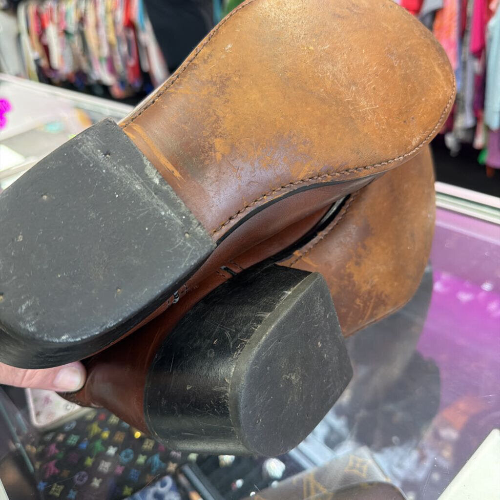 9.5EE Durango Vintage Brown Leather Cowboy Boots