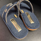 8 Jack Rogers Faux Fur Navy Thong