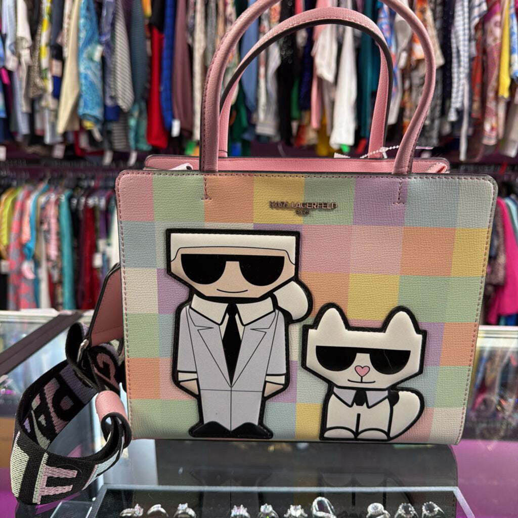 Karl Lagerfeld Maybelle Choupette Crossbody Satchel Multicolor NWT