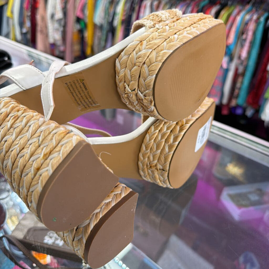 9 NY&C High espadrille Ankle Strap peep Toe Heel