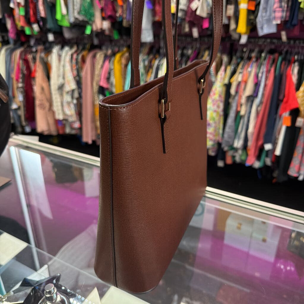 Dooney & Bourke Saffiano Shopper Tote Structured Zip Close