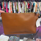 Ferragamo Brown Smooth Leather Wristlet From the Studio tote