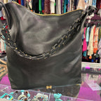 Sam edelman Pebbled Leather Hobo Chainlink Shoulder Strap