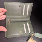 Unknown Woven Green Leather Wallet NWT