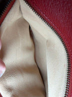 Gucci Queen Margaret Bee Sherry Line Brown Red Leather Trim Clutch/Crodssbody