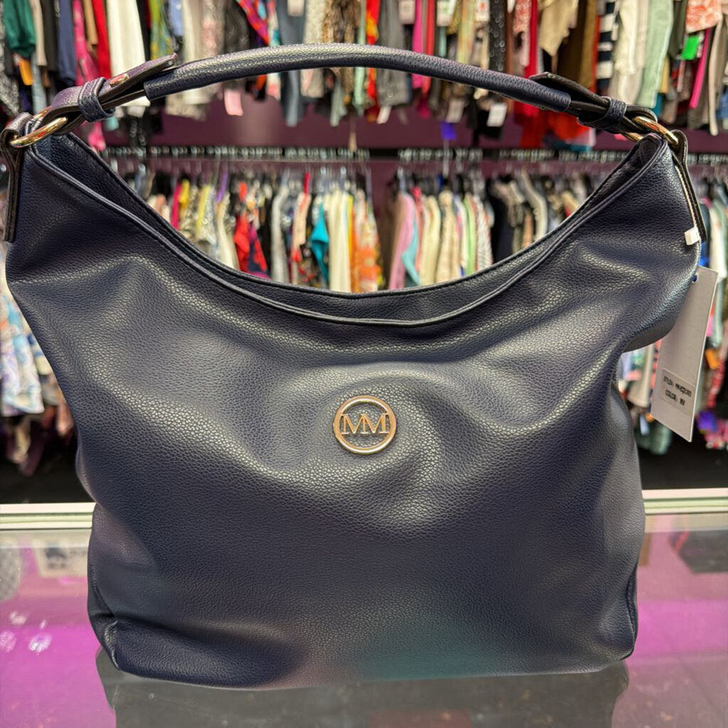 Marilyn Monroe Faux Leather Shoulder Bag Navy Blue
