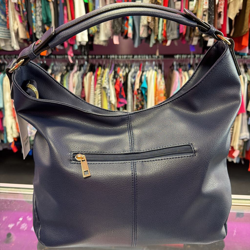 Marilyn Monroe Faux Leather Shoulder Bag Navy Blue