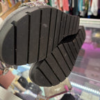 7 Bandolino Metallic woven Ankle Strap Sandal