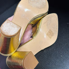 9/9.5 Unknown Gold Slide Pointed Bow Chunky Heel