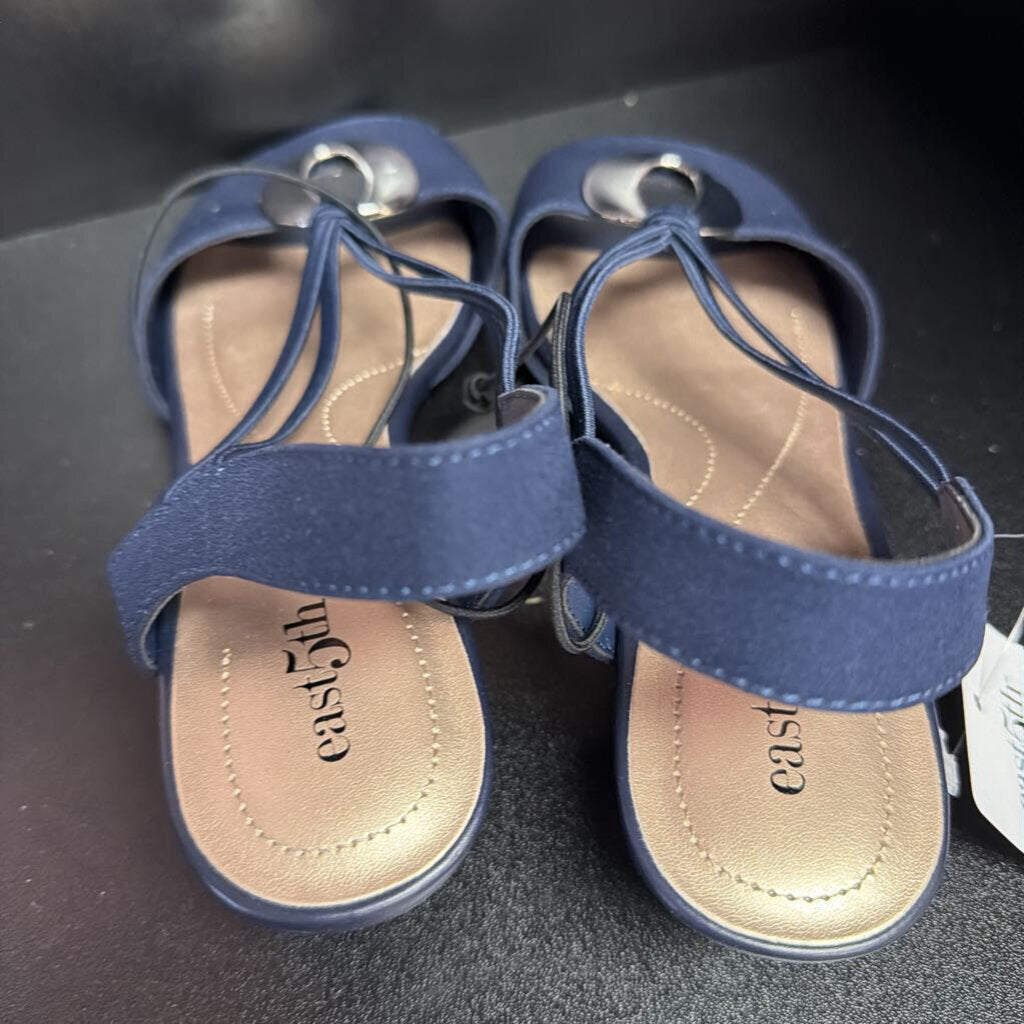 7.5 East 5th Peep-Toe Silver Detail Ankle Strap Kitten Hell
