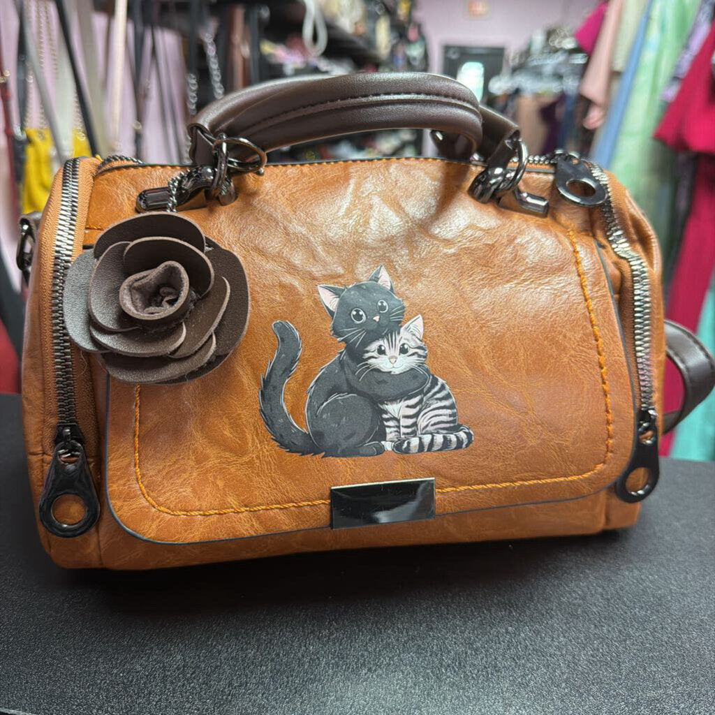 Unknown Cat Kitty Hugs Satchel