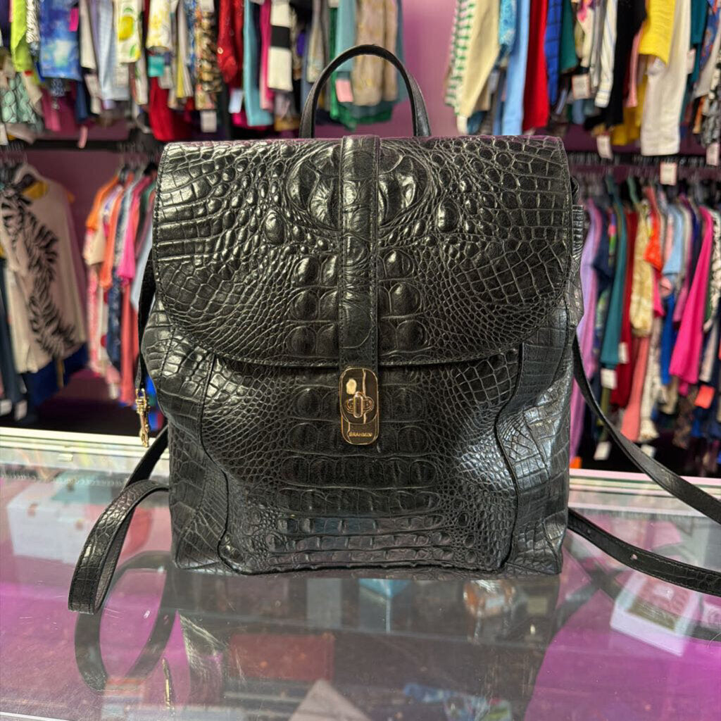 Brahmin Croc Embossed Sadie Soft Backpack