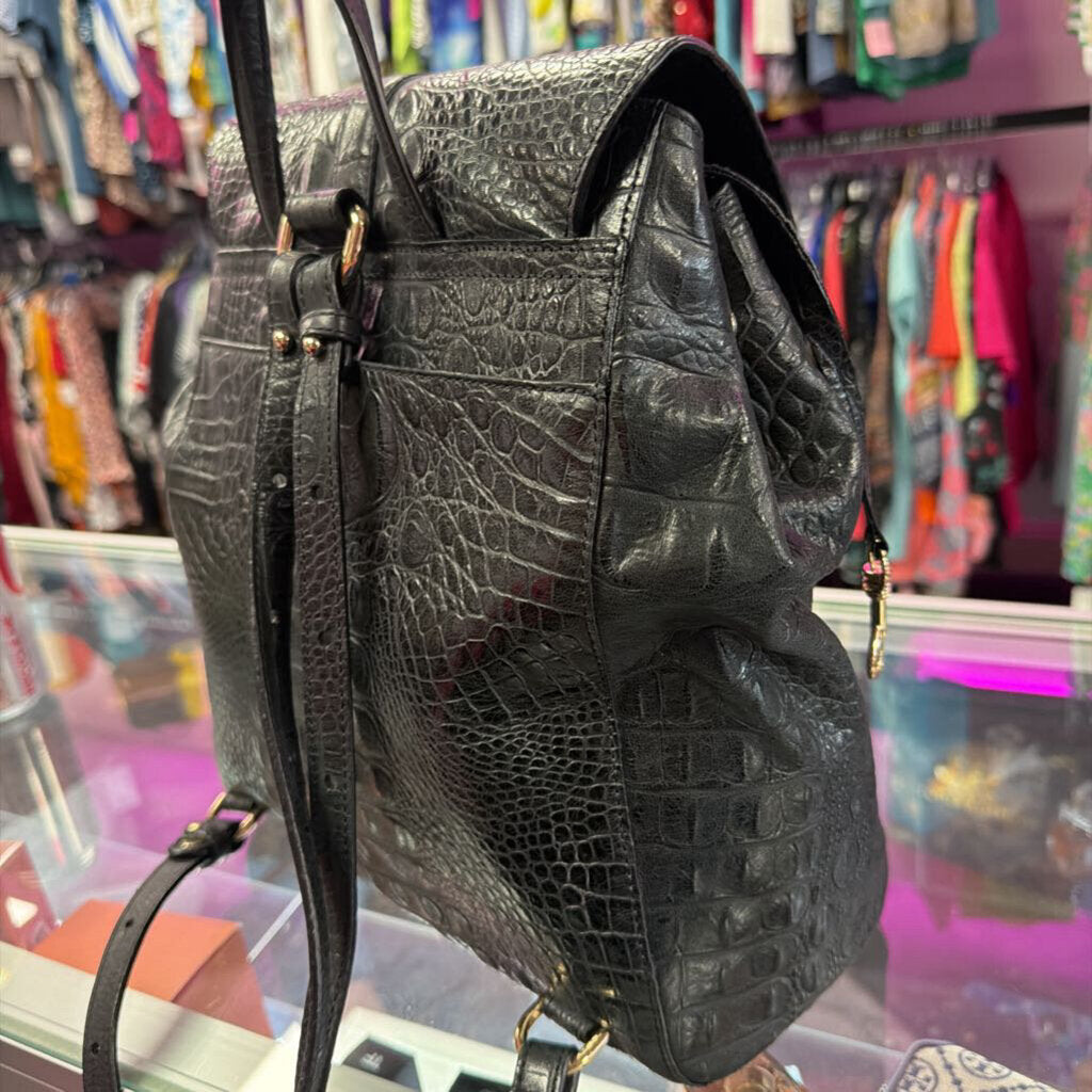 Brahmin Croc Embossed Sadie Soft Backpack